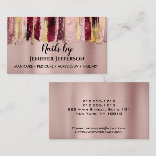 NAIL ARTIST-Visitenkarte Terminkarte (Vorne/Hinten)