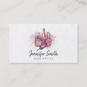 Nail Artist - Watercolor art Business Card Visitenkarte