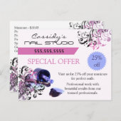 Nail Bar and Nail Technician Promo Postkarte (Vorne/Hinten)