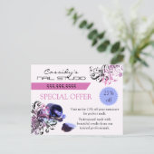 Nail Bar and Nail Technician Promo Postkarte (Stehend Vorderseite)