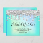 Nail Bar Beauty Studio Holographic Silver Diamond Postkarte (Vorne/Hinten)