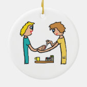 Nail Bar Salon Techniker Keramik Ornament (Hinten)