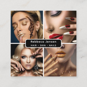 Nail Beaty Salon Makeup Artist Foto QR Code Quadratische Visitenkarte