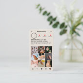 Nail Beauty Salon Manicurist Beige Tan IG Loyalty Visitenkarte (Stehend Vorderseite)