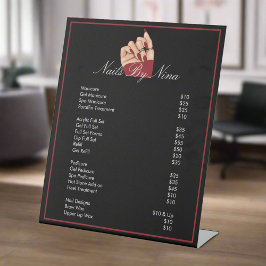 Nail Beauty Salon Manicurist Black & Red Price Sockelschild