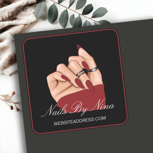 Nail Beauty Salon Manicurist Markenwerbung Quadratischer Aufkleber