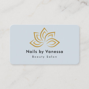 Nail Beauty Salon Qr Code Soft Navy Business Card Visitenkarte