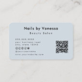 Nail Beauty Salon Qr Code Soft Navy Business Card Visitenkarte (Rückseite)