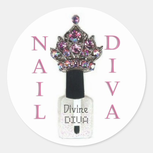 NAIL-DIVA-Aufkleber Runder Aufkleber (Vorderseite)