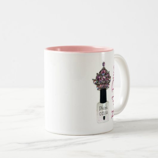 ‚Nail Diva‘ Zweifarbige Tasse (VorderseiteRechts)