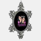 Nail Hustler glaubt an Maniküre Schneeflocken Zinn-Ornament (Links)