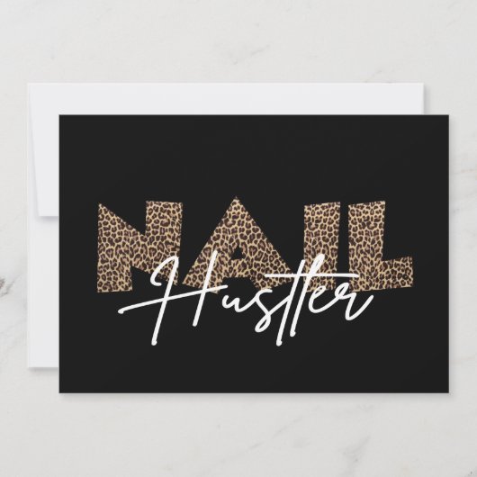 Nail Hustler Leopard Tierausweis Einladung (Vorderseite)