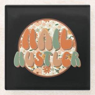 Nail Hustler Nail Tech Floral Glasuntersetzer