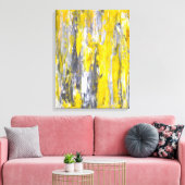 'Nail It' Graue und gelbe Abstrakte Kunst Leinwanddruck (Insitu (Wohnzimmer))