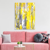 'Nail It' Graue und gelbe Abstrakte Kunst Leinwanddruck (Insitu (Wohnzimmer))