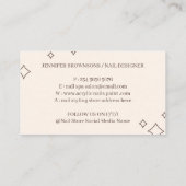 Nail Ivory Beige Manicure Stylist Makeup Visitenkarte (Rückseite)