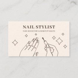 Nail Ivory Beige Manicure Stylist Makeup Visitenkarte
