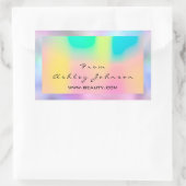 Nail Lashes Makeup Holograph Rainbow From to Rechteckiger Aufkleber (Tasche)