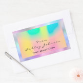 Nail Lashes Makeup Holograph Rainbow From to Rechteckiger Aufkleber (Umschlag)