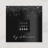 Nail Lashes Schwarze Tropfen 6 Punches VIP-Logo Quadratische Visitenkarte (Vorderseite)