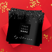 Nail Lashes Schwarze Tropfen 6 Punches VIP-Logo Quadratische Visitenkarte