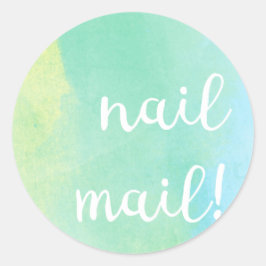 Nail Mail! Aufkleber - blaugrüne Wasserfarbe