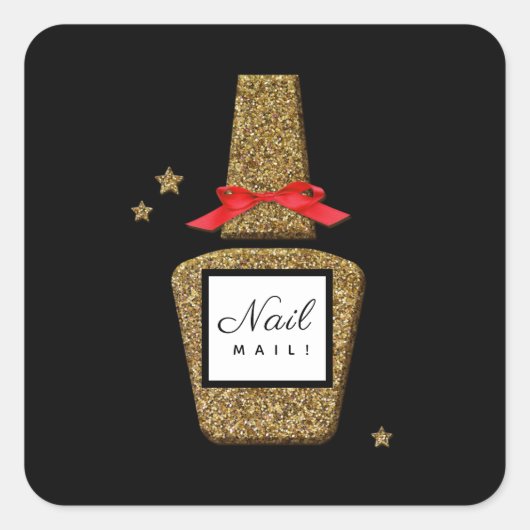 NAIL MAIL! Nagel-Stylist-Aufkleber Quadratischer Aufkleber (Vorderseite)