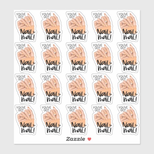 Nail Mail Niedlich Nailfie Hand Pose Kleine Untern Aufkleber (Blatt)