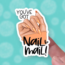 Nail Mail Niedlich Nailfie Hand Pose Kleine Untern Aufkleber