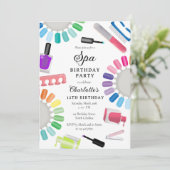 Nail Manicure Pedicure Mani Pedi Girl Spa Birthday Einladung (Stehend Vorderseite)