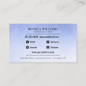 Nail Manicurist Tech Blue Glam Glitzer Nail Salon Visitenkarte (Rückseite)