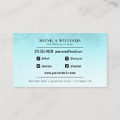 Nail Manicurist Tech Turquoise Glam Glitzer Visitenkarte (Rückseite)