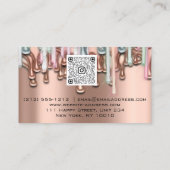 Nail Pink Mint Tropfen Rose QR-Code Logo-Faxempfan Visitenkarte (Rückseite)