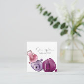 Nail Polish Artist Beauty Salon Service Quadratische Visitenkarte (Stehend Vorderseite)
