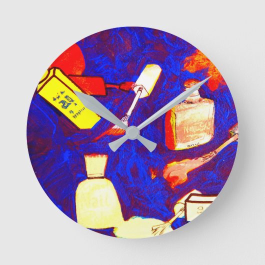 Nail Polish Beauty Shop Runde Wanduhr (Vorderseite)