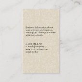 Nail Polish Elegant Damask Visitenkarte (Rückseite)