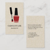 Nail Polish Elegant Damask Visitenkarte (Vorne/Hinten)