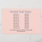 Nail Polish Esthetician Nail Salon Preisliste Flyer (Hinten)