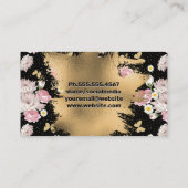 Nail Polish | Gold-Blume | QR-Code Terminkarte (Rückseite)