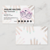 Nail Polish | Manicured Hands Drawing Visitenkarte (Vorne/Hinten)