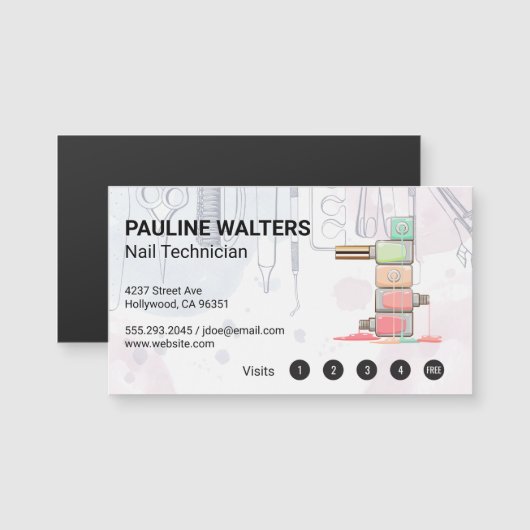 Nail Polish | Maniküre Magnetkarte (Vorne/Hinten)