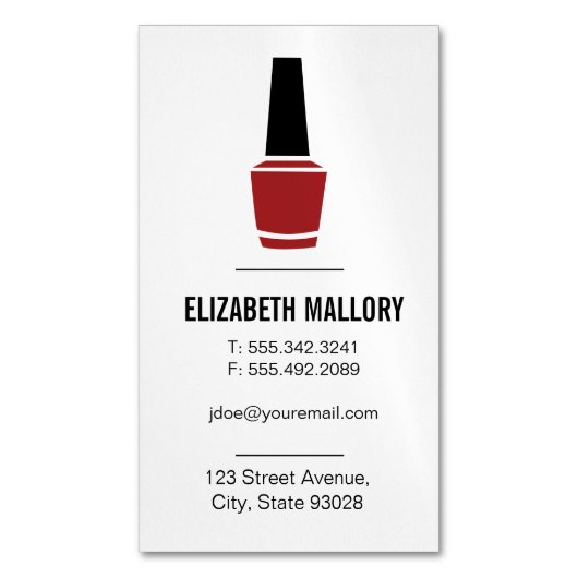 Nail Polish | MINIMALISTISCH Magnetische Visitenkarte (Vorderseite Vertikal)