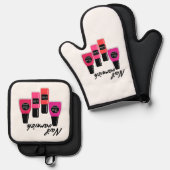 Nail Polish Ofenhandschuh & Topflappen-Set (Vorderseite/Rückseite)