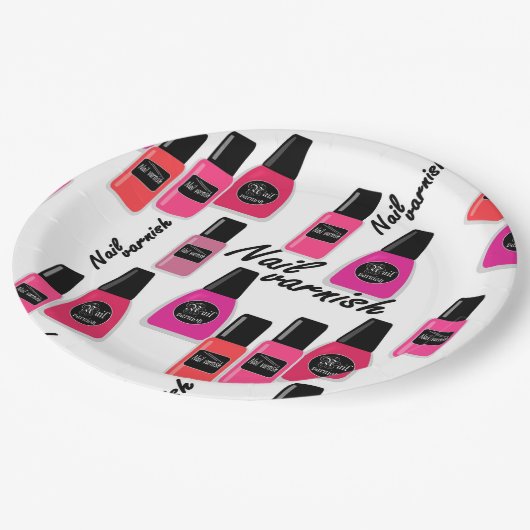 Nail Polish Pappteller (Schrägansicht)