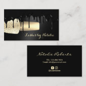 Nail Polish Salon Moderne Black Tropfens Manicuris Visitenkarte (Vorne/Hinten)