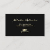 Nail Polish Salon Moderne Black Tropfens Manicuris Visitenkarte (Rückseite)