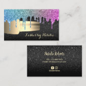 Nail Polish Unicorn Glitzer Tropfen Chic Manicuris Visitenkarte (Vorne/Hinten)