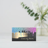 Nail Polish Unicorn Glitzer Tropfen Chic Manicuris Visitenkarte (Stehend Vorderseite)