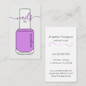 Nail Polnische Flasche Lila Visitenkarte (Vorne/Hinten)