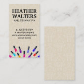 Nail Polnische Flaschen | Damask Monogram Visitenkarte (Vorne/Hinten)